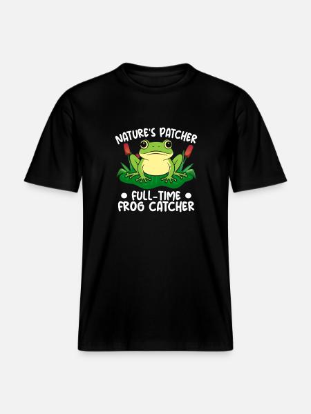 Frog Catcher Nature´s Patcher Full-Time Catcher - RELAXED FIT Unisex Organic T-Shirt - Schwarz