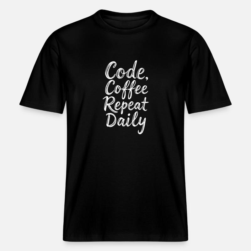 Code Schlaf Debug Wiederholungsprogramm Shirt -  RELAXED FIT Unisex Organic T-Shirt - Schwarz