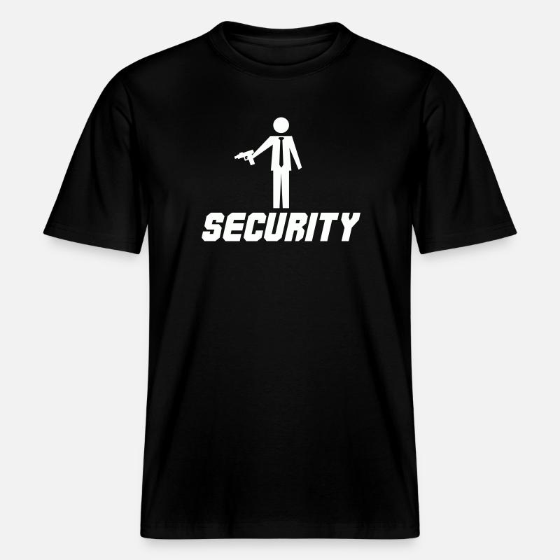 Security mit Waffe -  RELAXED FIT Unisex Organic T-Shirt - Schwarz