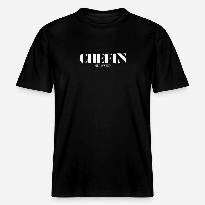 Le patron dit avec un système - T-shirt unisexe RELAXED FIT en coton bio - noir