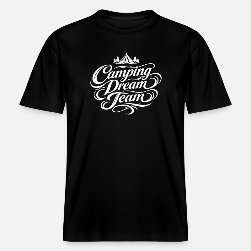 Équipe de rêve du camping -  T-shirt unisexe RELAXED FIT en coton bio - noir