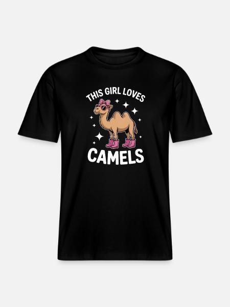 Kamele Spruch Lustiges Kamele Geschenk - RELAXED FIT Unisex Organic T-Shirt - Schwarz