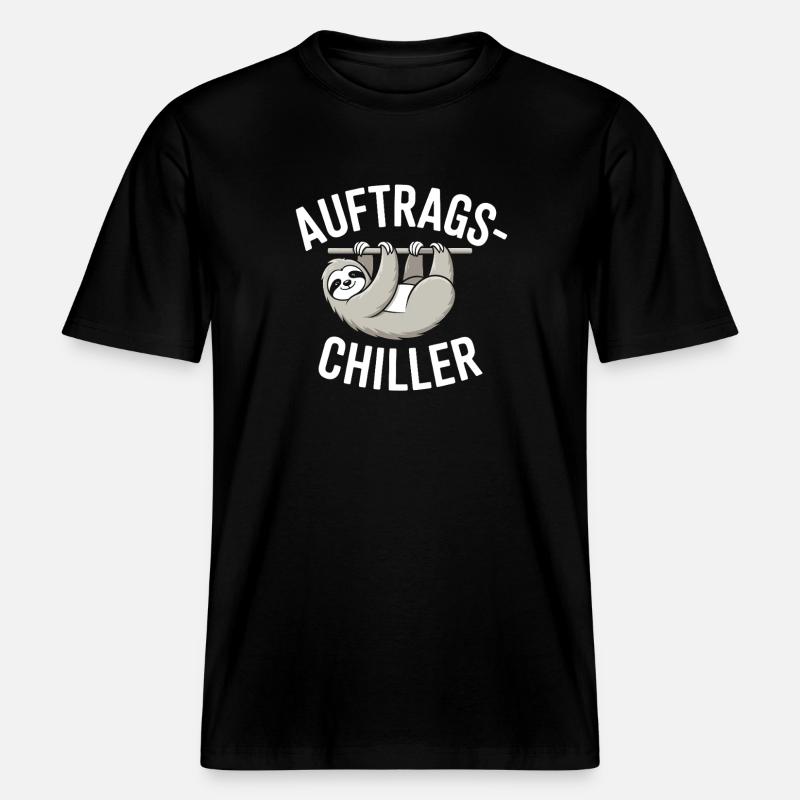 Commander Chiller Commander Chiller Bureau Sloth -  T-shirt unisexe RELAXED FIT en coton bio - noir