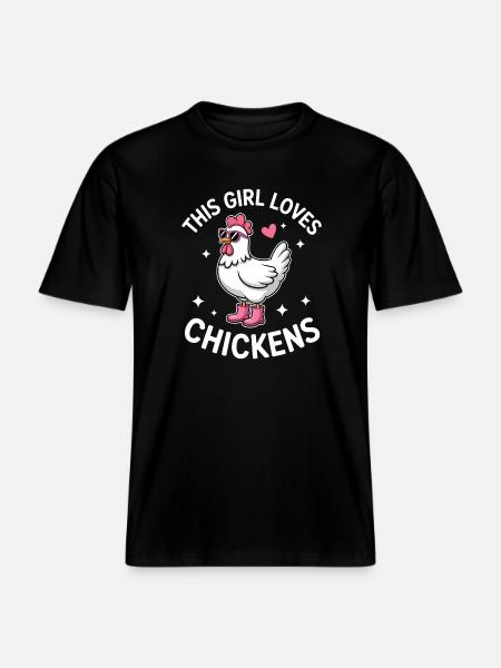 Chicken Saying Chicken Funny Chicken Gift - RELAXED FIT Unisex Organic T-Shirt - black