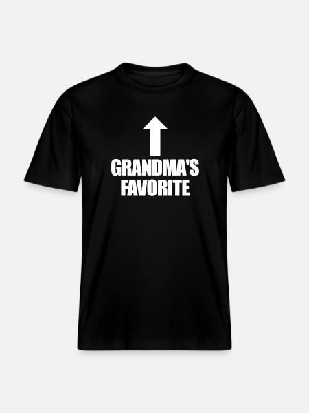 Favoritbarnbarn Roligt Jag är mormors favorit -  Unisex ekologisk T-shirt med avslappnad passform - svart