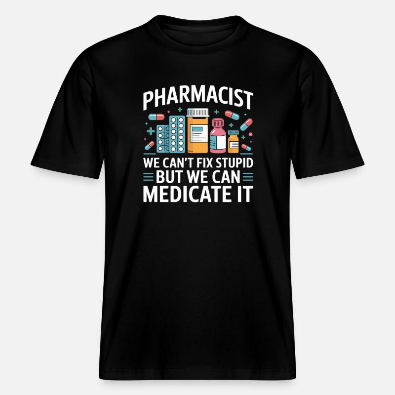 Apotheker Spruch: Medicate It -  RELAXED FIT Unisex Organic T-Shirt - Schwarz