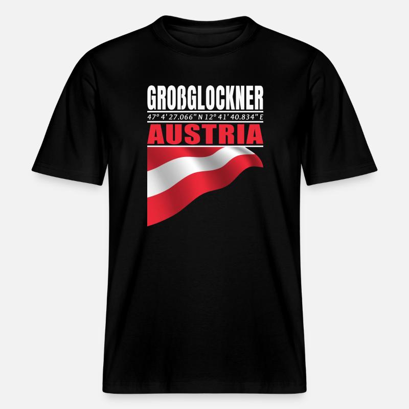 Großglockner -  T-shirt unisexe RELAXED FIT en coton bio - noir