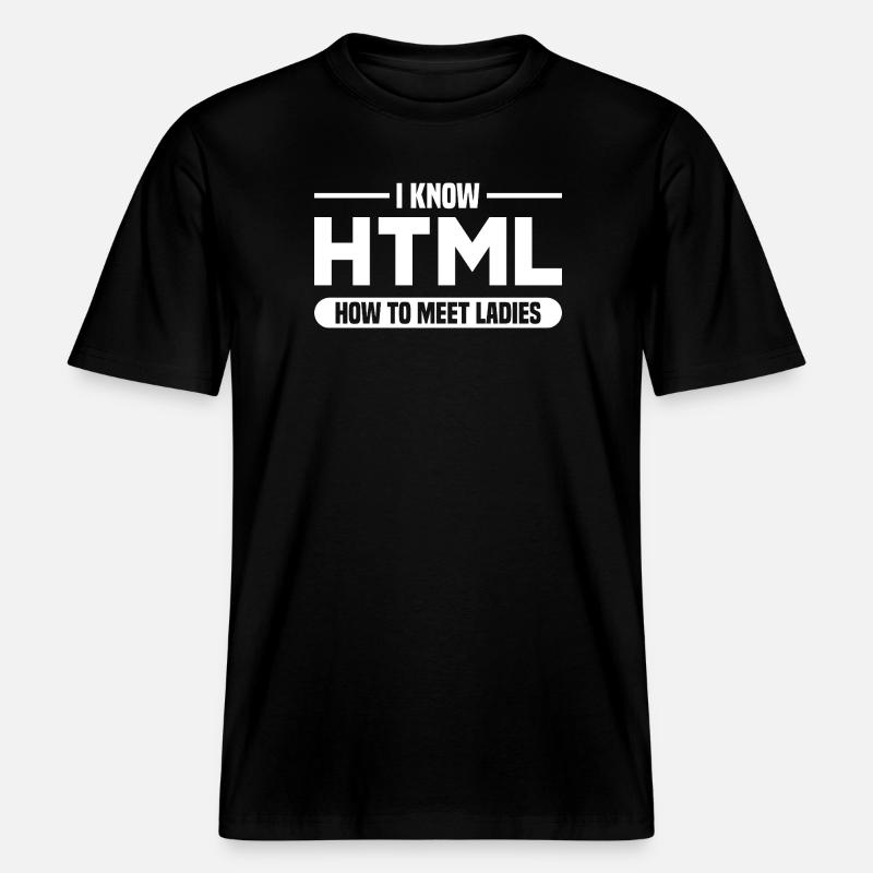 HTML Humor Code Programmierer Spruch - RELAXED FIT Unisex Organic T-Shirt - Schwarz