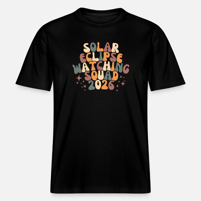 Équipe rétro Sun Eclipse -  T-shirt unisexe RELAXED FIT en coton bio - noir