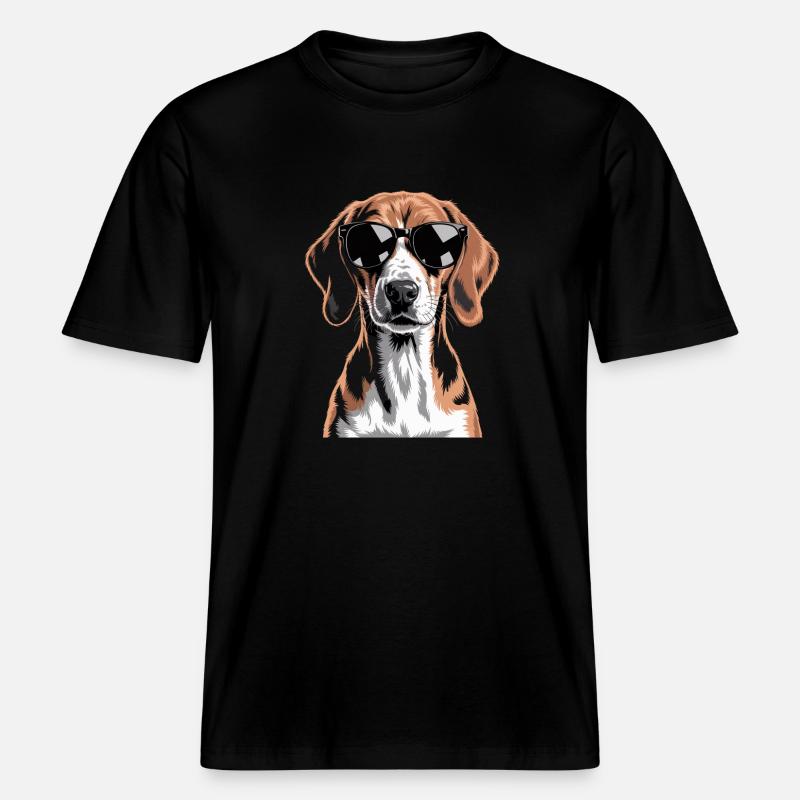 Engelsk Foxhound - Økologisk RELAXED FIT Unisex T-skjorte - svart