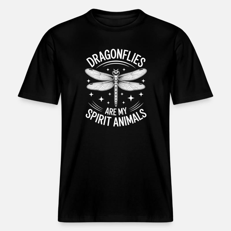 libellen Spruch libelle Lustiges libellen Geschenk - RELAXED FIT Unisex Organic T-Shirt - Schwarz