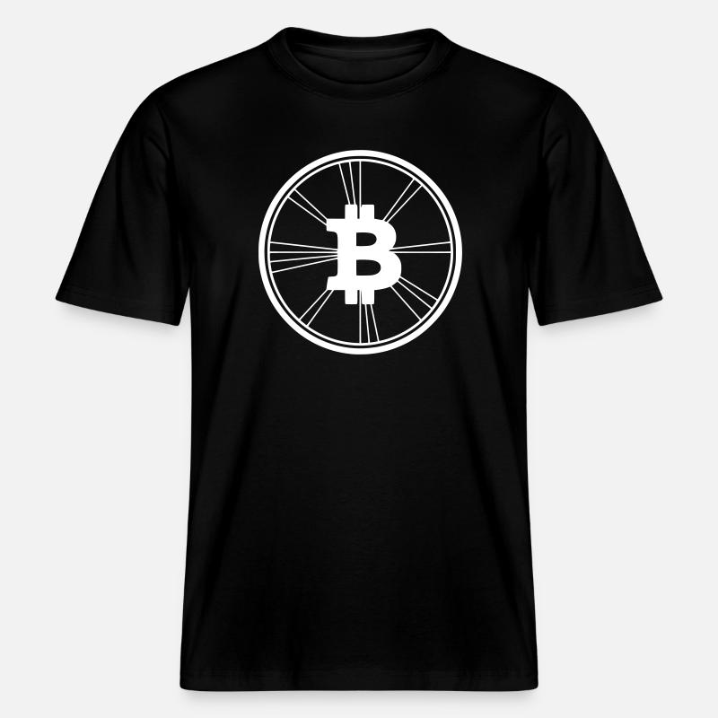 Bitcoin Logo Modern Wireframe Crypto -  RELAXED FIT Unisex Organic T-Shirt - black