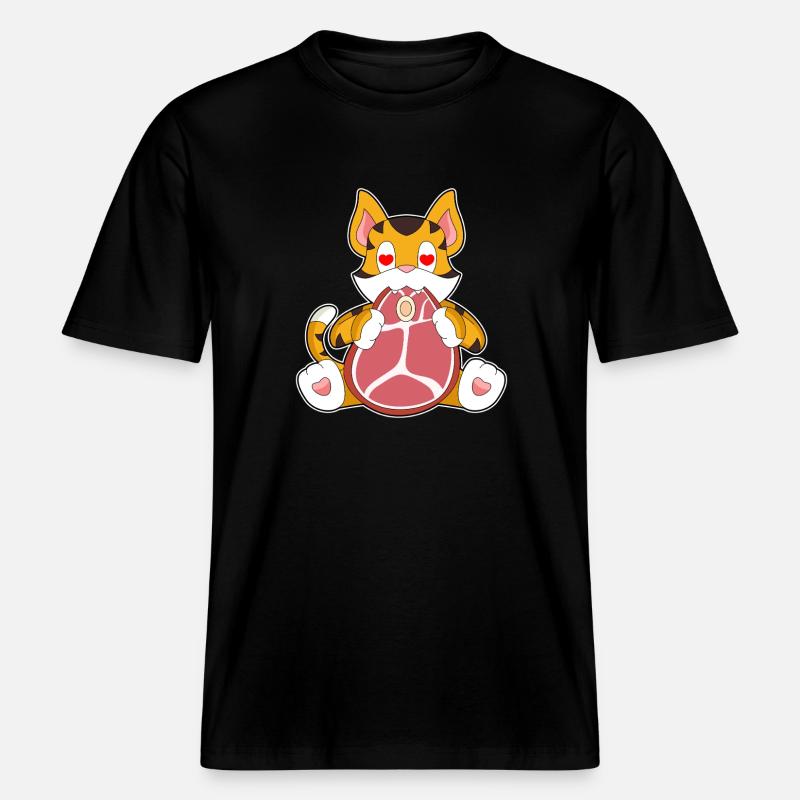 Tiger Fleisch -  RELAXED FIT Unisex Organic T-Shirt - Schwarz