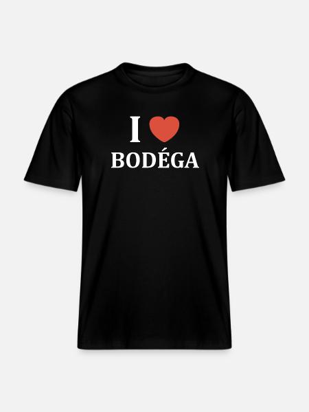 I Love Bodega Logo Tee - RELAXED FIT Unisex Organic T-Shirt - black