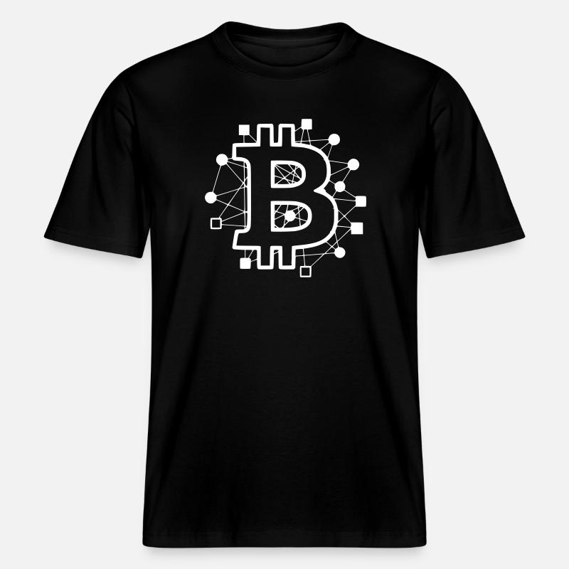 Bitcoin Platine Circuit Tech Krypto - RELAXED FIT Unisex Organic T-Shirt - Schwarz