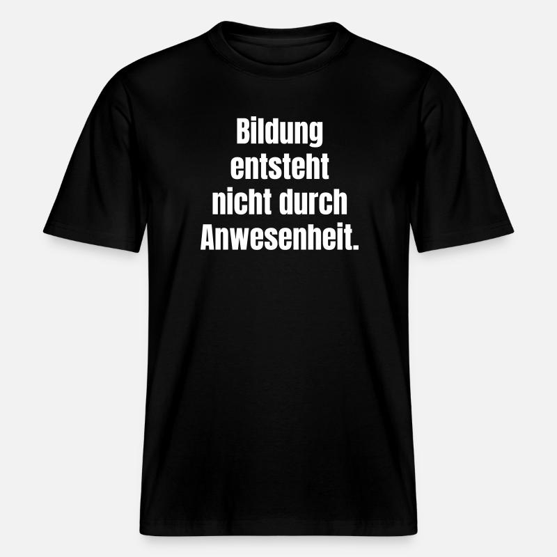 Education is created through activity - RELAXED FIT Unisex Organic T-Shirt - black