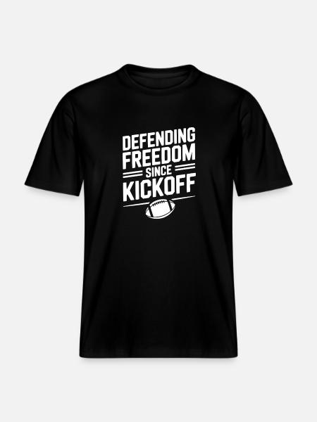 Defending Freedom Since Kickoff -  RELAXED FIT Unisex Organic T-Shirt - black
