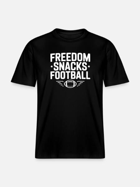 Freedom, Snacks, Football - RELAXED FIT Unisex Organic T-Shirt - black