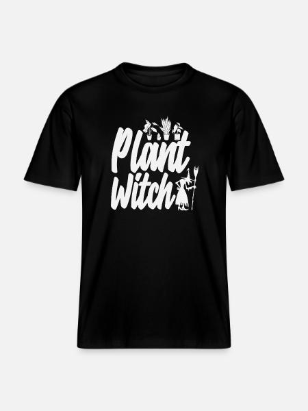 Plant Witch Plant Lover - RELAXED FIT Unisex Organic T-Shirt - black