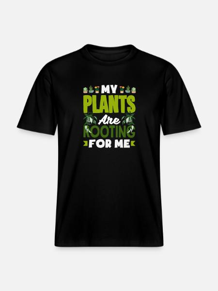 Mine planter hepper på mig Sjovt Ordspil -  Økologisk unisex T-shirt RELAXED FIT - sort