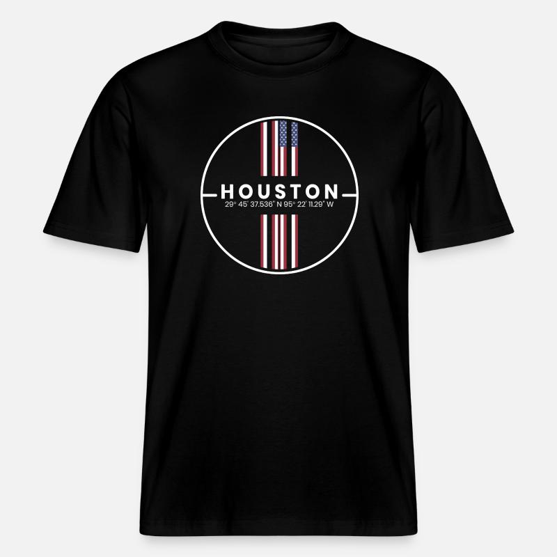 Coordonnées de Houston - T-shirt unisexe RELAXED FIT en coton bio - noir