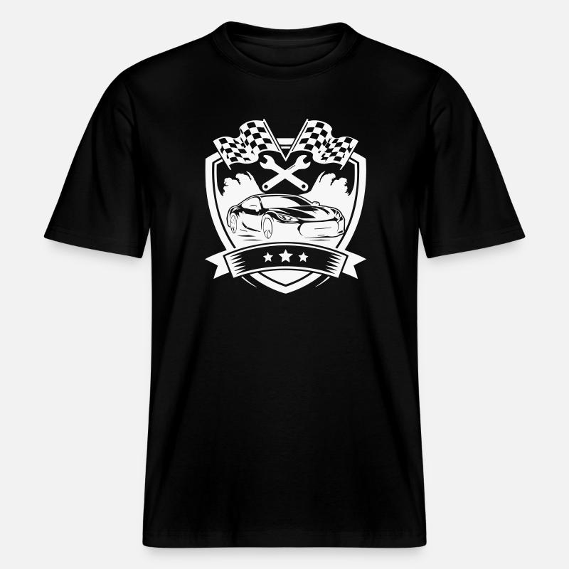 Logo du bouclier de voiture - T-shirt unisexe RELAXED FIT en coton bio - noir