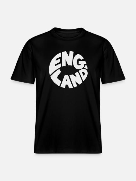 Conception du logo Engand Round -  T-shirt unisexe RELAXED FIT en coton bio - noir