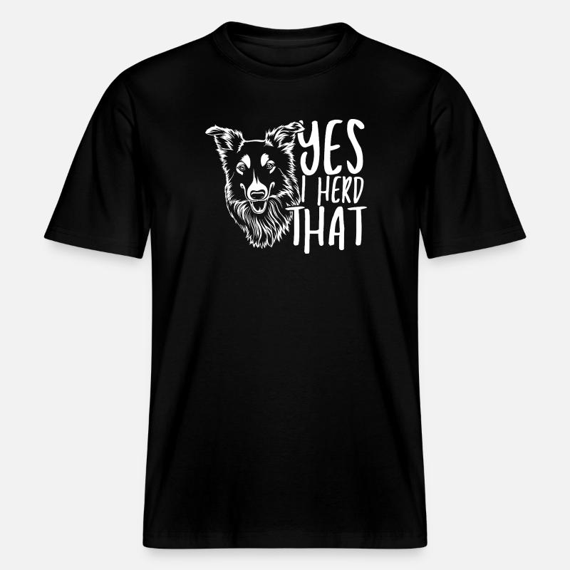 Wolf head with handwritten text -  RELAXED FIT Unisex Organic T-Shirt - black