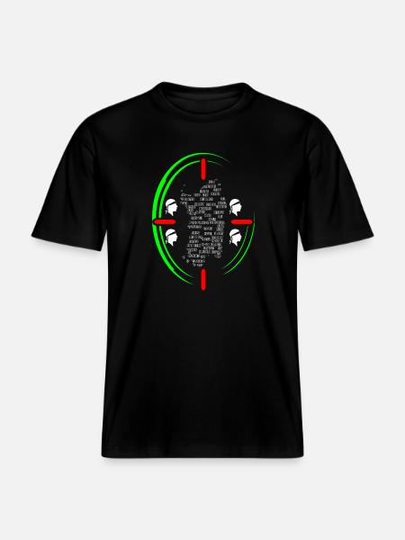 Quattro mori souvenir t-shirt Sardinia with map -  RELAXED FIT Unisex Organic T-Shirt - black