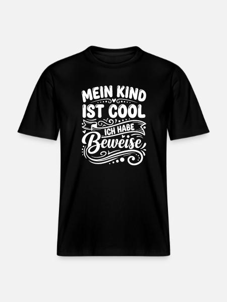 My Kid Is Cool Proofs -  RELAXED FIT Unisex Organic T-Shirt - black