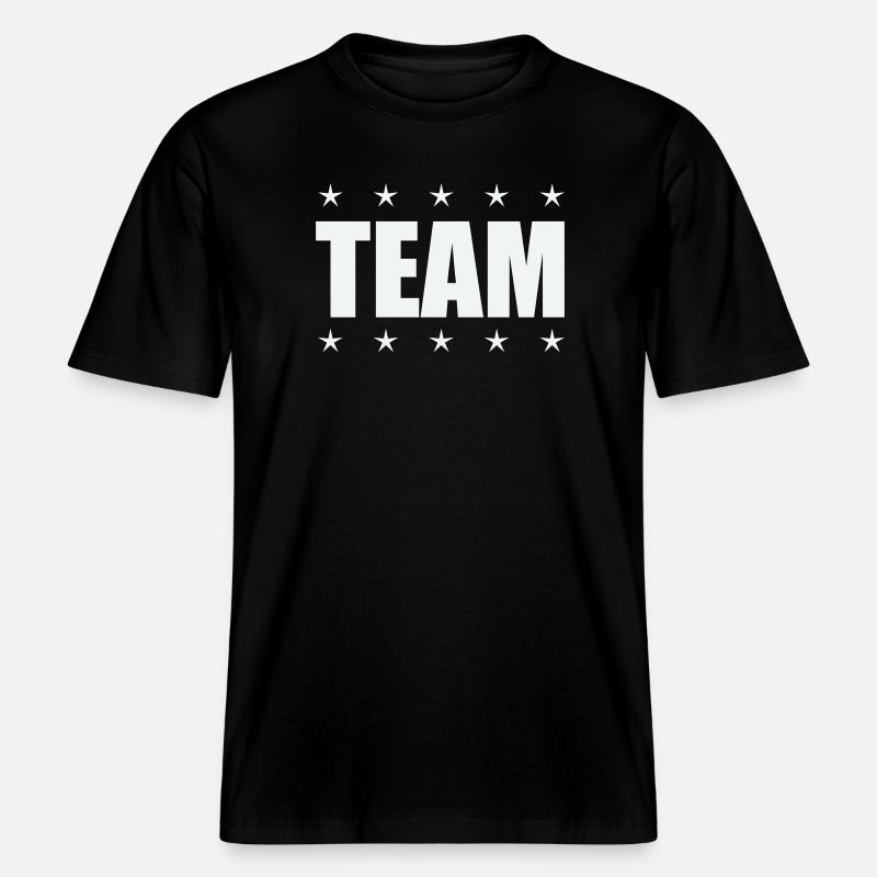 Team mit Sternen -  RELAXED FIT Unisex Organic T-Shirt - Schwarz
