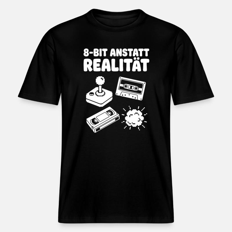 Arcade rétro de réalité 8-bits -  T-shirt unisexe RELAXED FIT en coton bio - noir