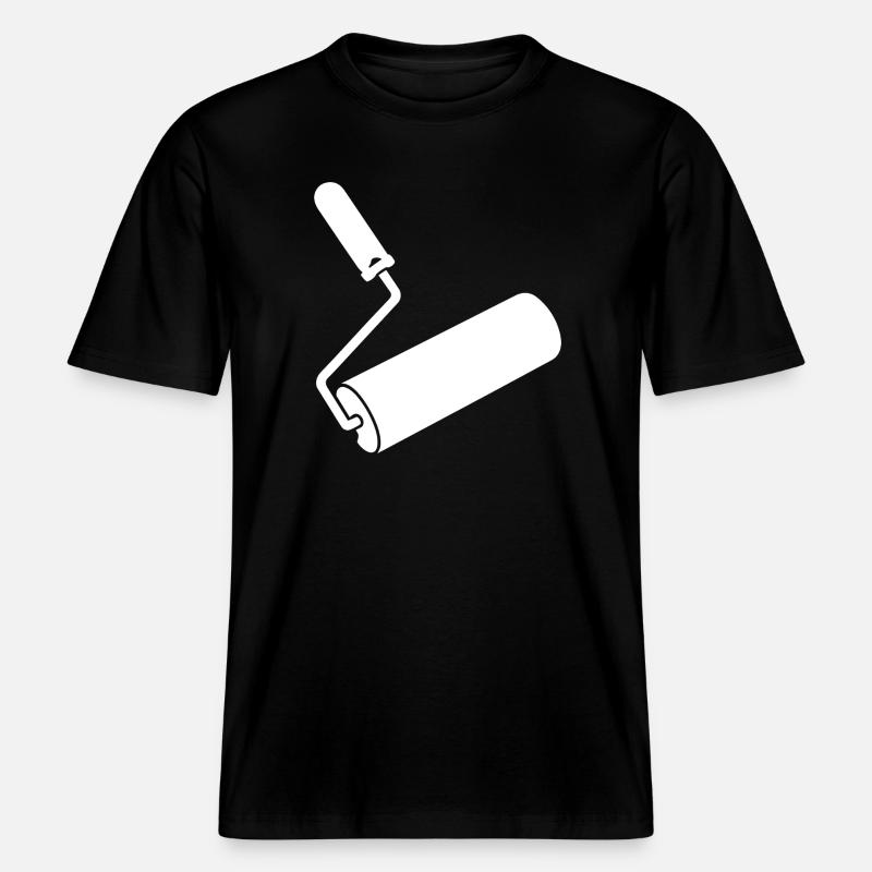 Farbrolle – Handwerker Logo Design -  RELAXED FIT Unisex Organic T-Shirt - Schwarz