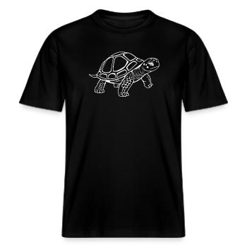 Schildkröten Schildkröten -  RELAXED FIT Unisex Organic T-Shirt - Schwarz - Vorne - Alina (178cm) & Michal (187cm)