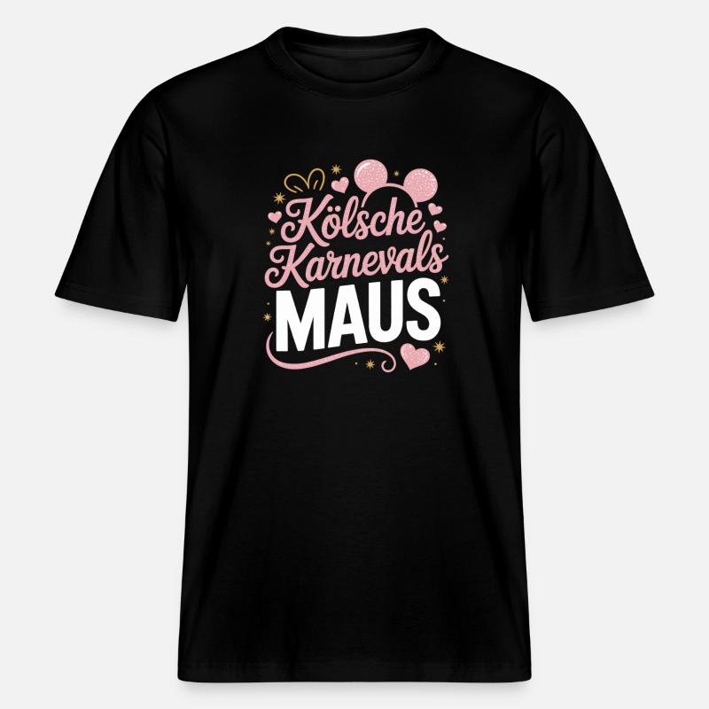 Kölsche Karnevalsmaus Karneval Köln Kölner Maus -  RELAXED FIT Unisex Organic T-Shirt - Schwarz