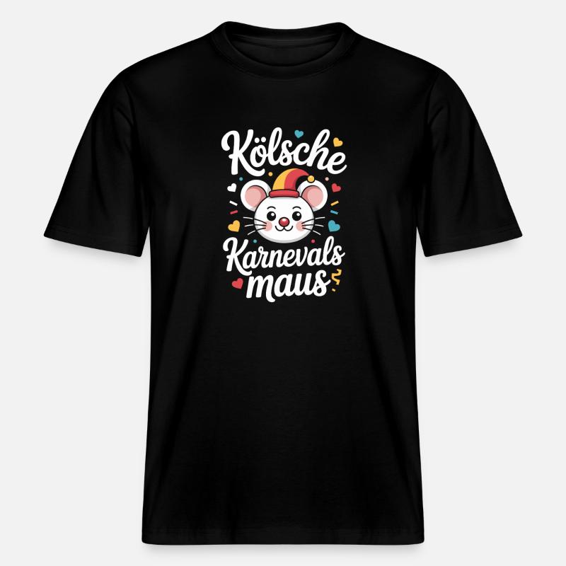 Kölsche Karnevalsmaus Karneval Köln Kölner Maus - RELAXED FIT Unisex Organic T-Shirt - Schwarz