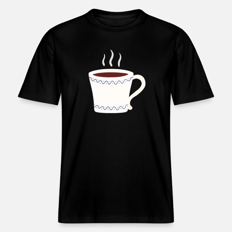 Dampfender Becher mit blauem Wave-Verschluss -  RELAXED FIT Unisex Organic T-Shirt - Schwarz