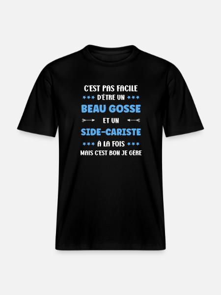 Beau gosse et side-cariste -  T-shirt unisexe RELAXED FIT en coton bio - noir