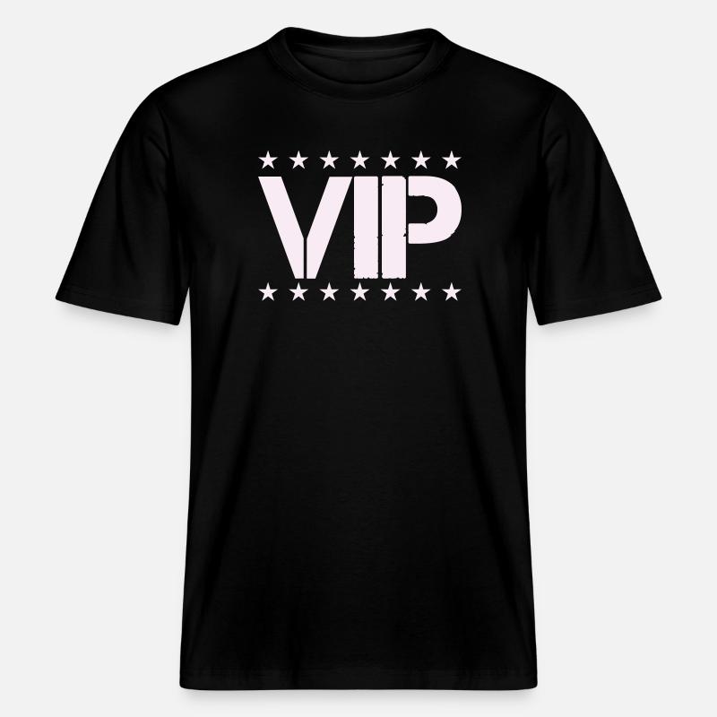 VIP Sternen-Statement in Pastellrosa -  RELAXED FIT Unisex Organic T-Shirt - Schwarz