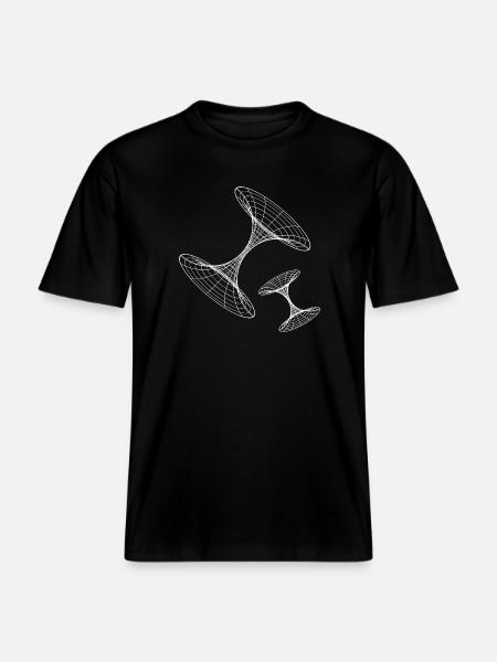 Wireframe Vortex Geometry -  RELAXED FIT Unisex Organic T-Shirt - black