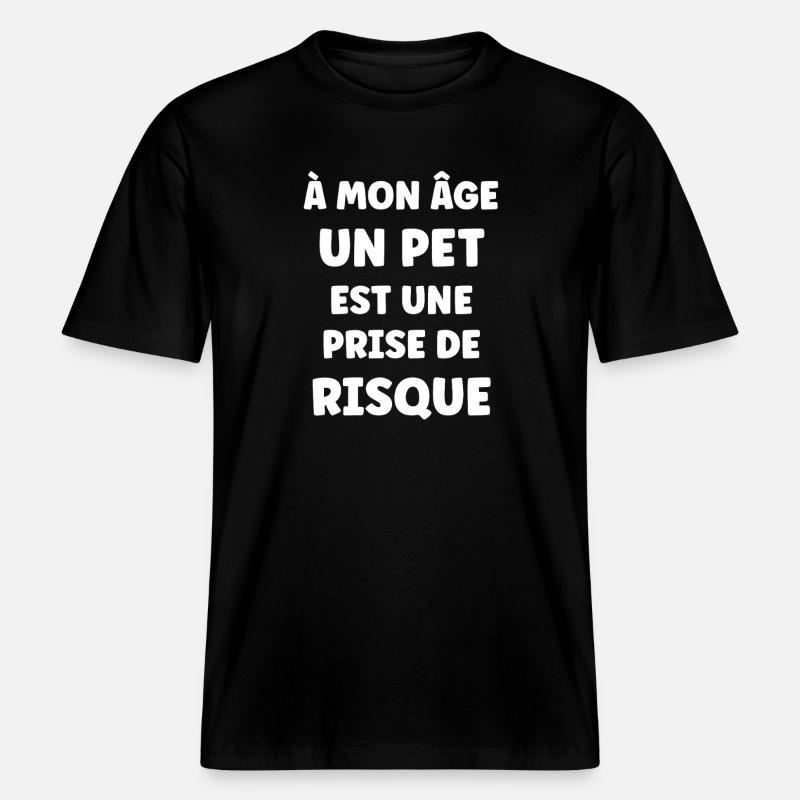 Âge et Risque Un Pet - T-shirt unisexe RELAXED FIT en coton bio - noir