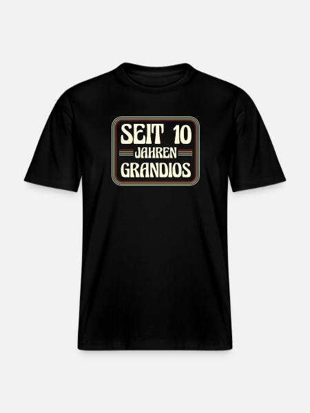 10 ans Anniversaire 10 - T-shirt unisexe RELAXED FIT en coton bio - noir