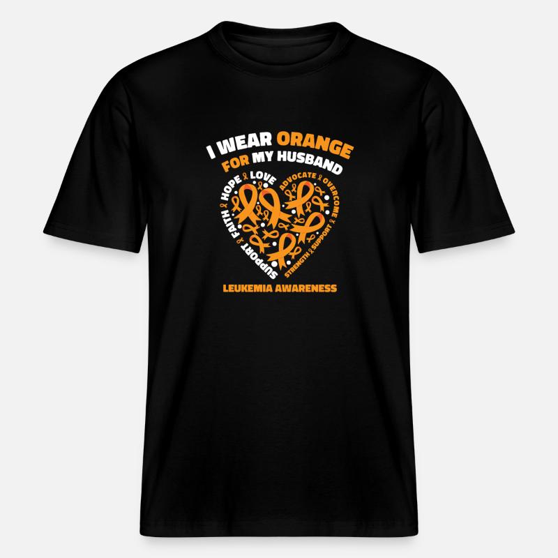  Starker Ehemann Mit Leukämie Hoffnung Und -  RELAXED FIT Unisex Organic T-Shirt - Schwarz