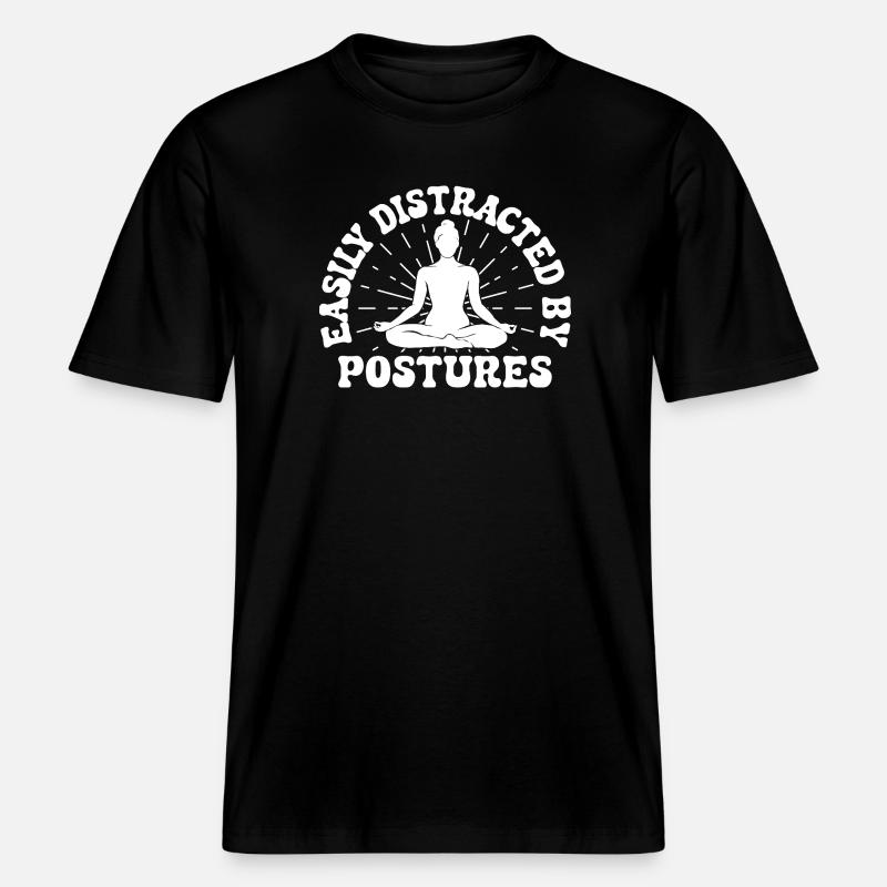 Pilates Enthusiasts Easily Distracted By Postures -  RELAXED FIT Unisex Organic T-Shirt - Schwarz