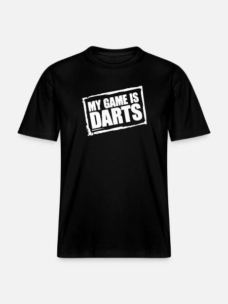 Darts Fun-hettegenser og -skjorte for ekte dartfans -  Økologisk RELAXED FIT Unisex T-skjorte - svart