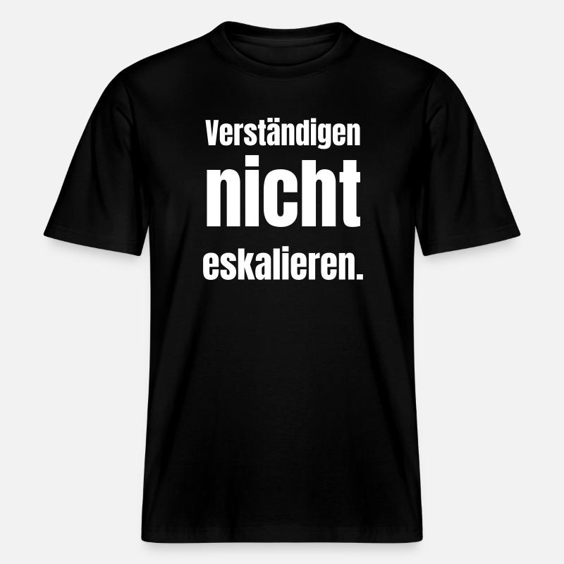 Ne monte pas plus loin. - T-shirt unisexe RELAXED FIT en coton bio - noir