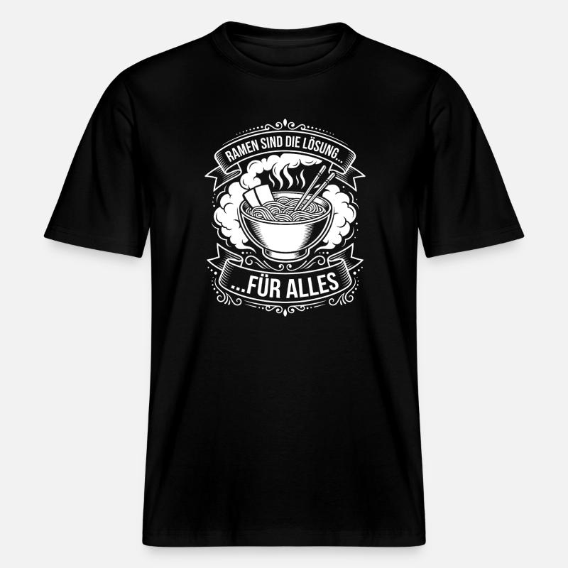 Ramen is the solution -  RELAXED FIT Unisex Organic T-Shirt - black