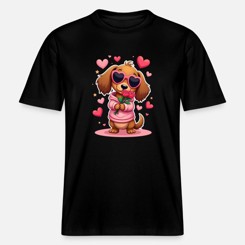 Dackel teckel teckel tekel -  T-shirt unisexe RELAXED FIT en coton bio - noir