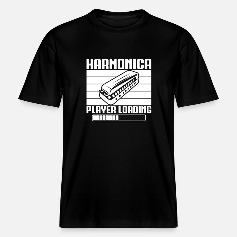 Harmonica Musican Player Loading Harmonica -  RELAXED FIT Unisex Organic T-Shirt - black