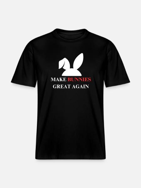 Make bunnies great again -  RELAXED FIT Unisex Organic T-Shirt - black